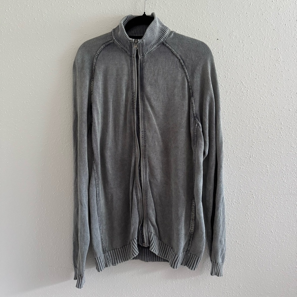 Buckle BKE Men’s Full Zip Sweater Jacket Gray Knit Size L